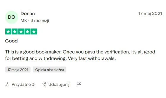 Recenzja Trustpilot 1