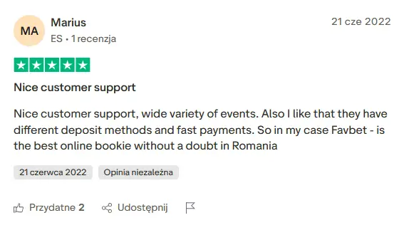 Recenzja Trustpilot 2